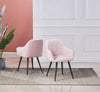 Pink Armchair Set of 2 Velvet Dining Chairs Kitchen Restaurant Home Padded Seat