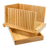 Bamboo Bread Slicer Loaf Cutting Guide Board Adjustable & Foldable w/ Crumb Tray