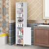 Bathroom Tall Cabinet Slim Freestanding Storage Organizer W/ Adjustable Shelves