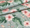 FLOWERS LEAVES SOLD BY BIG FAT QUARTER 50x80cm 100% COTTON FABRIC, CRAFT, SEWING