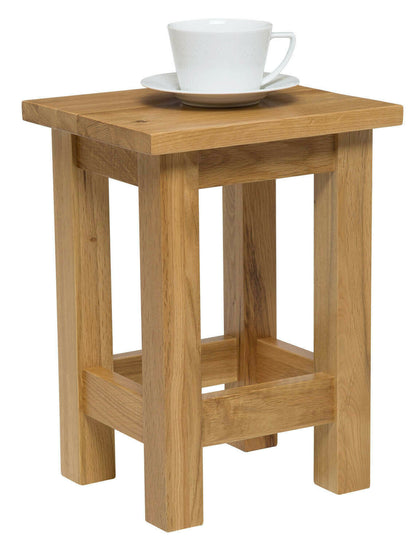 Small Oak Side Table | Solid Wood Slim Occasional/Coffee/Lamp/End/Console Stand