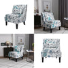 Country Style Floral Print Linen Occasional Lounge Chair Tub Armchair Wing Back