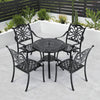 5XCast Aluminium Furniture Bistro Set Garden Outdoor Table & 4 Chair w/Cushion