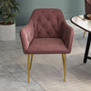 Velvet Dining Chair Armchair Padded Seat Gold Metal Legs Kitchen Home Restaurant