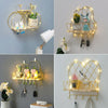 Wall-Mount Floating Wall Shelves Hanging Storage Display Golden Home Office Déco