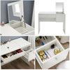 2 Drawers Flip up Mirror Storage Makeup Dressing Table Dresser Desk Furniture UK