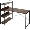 Industrial Computer Desk with Storage Shelf Metal Frame for Home Office