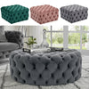 Extra Large Chesterfield Footstool Ottoman Coffee Table Bench Stool Plush Velvet