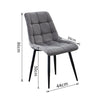 Set of 2 Blue Grey Velvet Dining Chairs Dinning Kitchen Room Metal Leg Padded