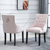 2pcs Accent Knocker Velvet Soft Fabric Dining Chairs Studded Padded Armchairs UK