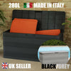 Garden Storage Box Chest 280L Outdoor Indoor Plastic Furniture Black Cushion Box