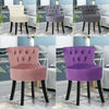 Bedroom Velvet/Linen Button Dressing Chair Cushiony Seat Piano Stool Wooden Legs