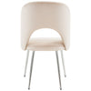 Velvet Dining Chairs Set of 2 Upholstered Seat Accent Chair Kitchen Chairs Beige