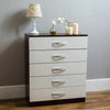 Drawer Chest Wardrobe Dressing Table High Gloss Bedroom Set White & Walnut