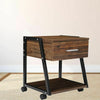 Wood Bedside Table Cabinet with Drawer Nightstand Storage Bedroom Furniture