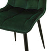 Set of 2 Blue Grey Velvet Dining Chairs Dinning Kitchen Room Metal Leg Padded