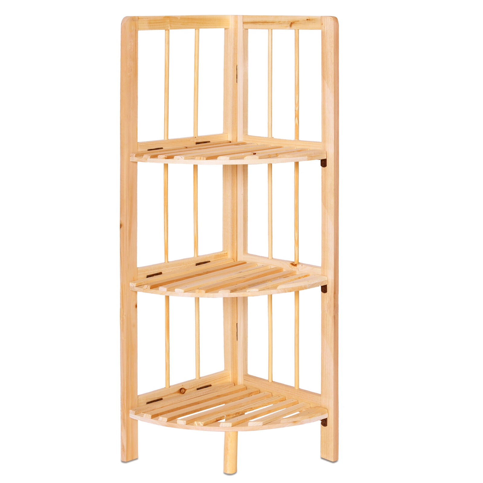 Corner Shelf/Shelving Rack Unit Display Stand Decoration Plants Natural Wood