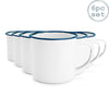 White Enamel Mugs Cups Retro Camping Outdoor Coffee Tea Mug Cup 350ml x6