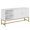 TV Cabinet Wooden TV Stand TV Console White Media Unit with Shelves and Doors