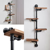 Industrial Ladder Pipe Shelf Wooden Wall Mount Display Shelving Floating Storage