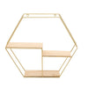 Hexagon Wall Mounted Shelf Metal Wood Storage Display Holder Floating Shelf Rack