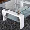 Glass Coffee Table With Storage Modern Living Room Furniture Tea Coffee Table