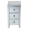 Mirrored Glass Chest Drawer Table Glass Bedside Table Mirrored Bedroom Furniture (Transparent)