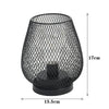 Set of 2 Metal Cage Table Lamps Battery Powered Bedside Table Lantern W/LED Bulb