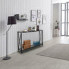 2 Tiers Console Table X-Shaped Hallway TableSide Table with Storage Shelf Black