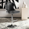 Luxury Crushed Velvet Fabric Bar Stool Knocker Button Back Gas Lift Barstool