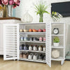 4 Tier Large Wooden Shoe Cabinet Storage Cupboard Footwear Stand Rack Hallway