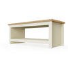 Modern Coffee Table Living Room Tea Shelf Storage Oak Top Cream
