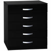 Drawer Chest 5 Drawers High Gloss Wood Storage Bedroom Furniture Black