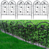 5Pc Decorative Metal Garden Fence Folding Coated Animal Barrier Border Rustproof