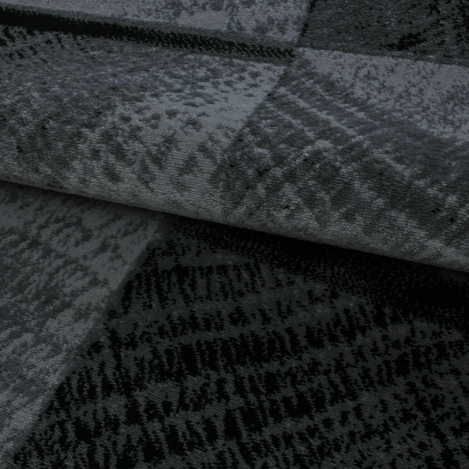 CHECK 8003 MODERN DESIGN RUG BLACK GREY SOFT LARGE FLOOR BEDROOM CARPET RUGS