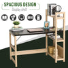 Modern Work Desk with 3 Tier Storage Shelves Home Office Study Workstation