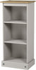 Small Rustic Bookcase Narrow Storage Furniture Side Cabinet Unit Wood Grey Shelf