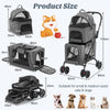 Double-Layer Pet Stroller Pushchair 3-in-1 Folding Dog Cat Walk Travel Carrier