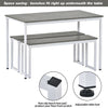 3PCS Dining Table and 2 Benches Set Kitchen Furniture Space-Saving Table Chairs