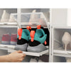 3 Pcs Plastic Clear Drawer Type Shoe Box Stackable Home Storage Organizer