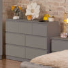 Large Matt Grey Finish 7 Drawer Merchant Chest. Modern Style. Bedroom Furniture
