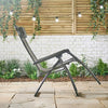 Grey Zero Gravity Recliner Outdoor Chair Garden Sun Lounger W/Holder Patio Deck