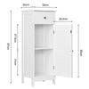 Bedside Cabinet Bathroom Floor Cabinet Kitchen Storage with Drawer, White
