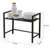 Kitchen Storage Rack 2 Tier Microwave Oven Pan Holder Iron Shelving Corner Shelf