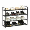 4 Tier Shoe Rack Tower Shelf Organizer Cabinet Storage Stand Hold 16 Pairs Black