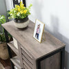 Rustic Grey Storage Cabinet Vintage Industrial Cupboard Small Console Side Table