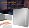 Led Illuminated Bathroom Mirror Cabinet With Shaver Socket Demister Touch Sensor