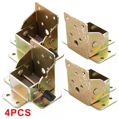 4X Iron Locking Folding Table Chair Leg Brackets Hinges 75mm x60mm x55mm Tools
