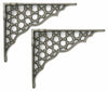 Pair 6" Small Cast Iron Honeycomb Shelf Brackets ornate antique style 15 x 12cm