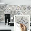 24pcs Mosaic Wall Stick Tiles Transfer Stickers Kitchen Self-Adhesive Peel&Stick